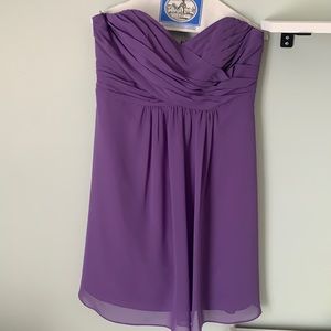 Purple Strapless Bridesmaid’s Dress